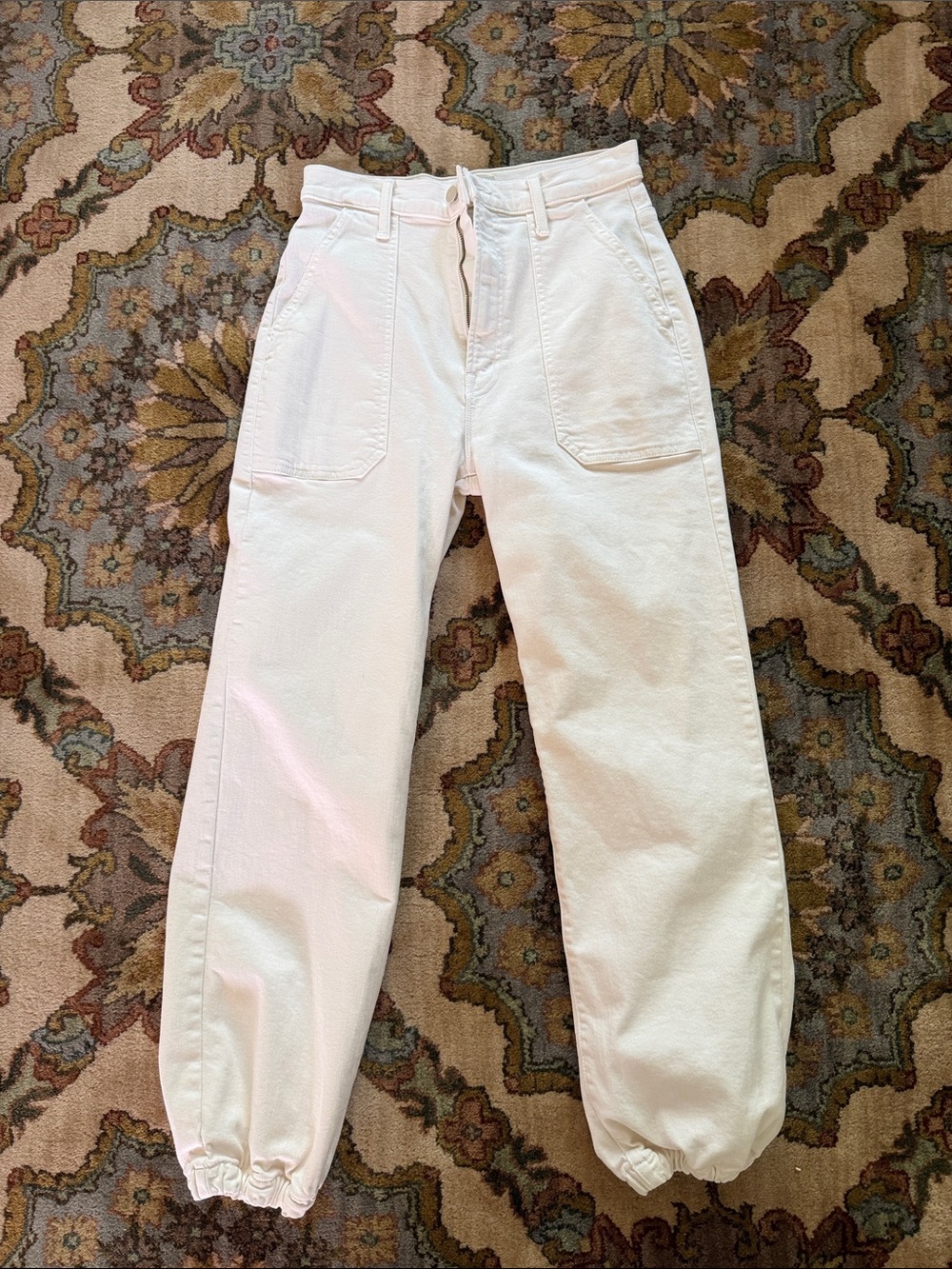 MOTHER Wrapper Patch Springy Ankle in Cream Puffs